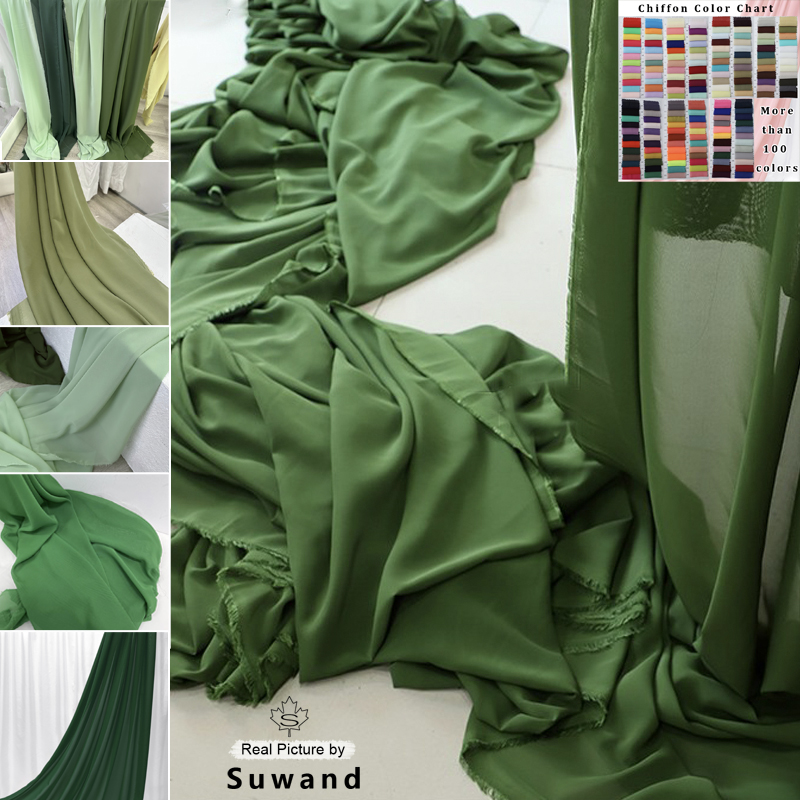 Wedding Backdrop Curtain - Tecido De Chiffon Verde Oliva, Decoração