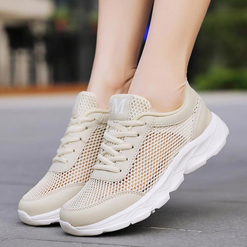Wedding Supply Online Store - Verão respirável tênis feminino malha sapatos