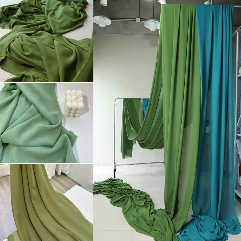 Wedding Backdrop Curtain - Azeitona Abacate Verde Tecido Chiffon, Decoração