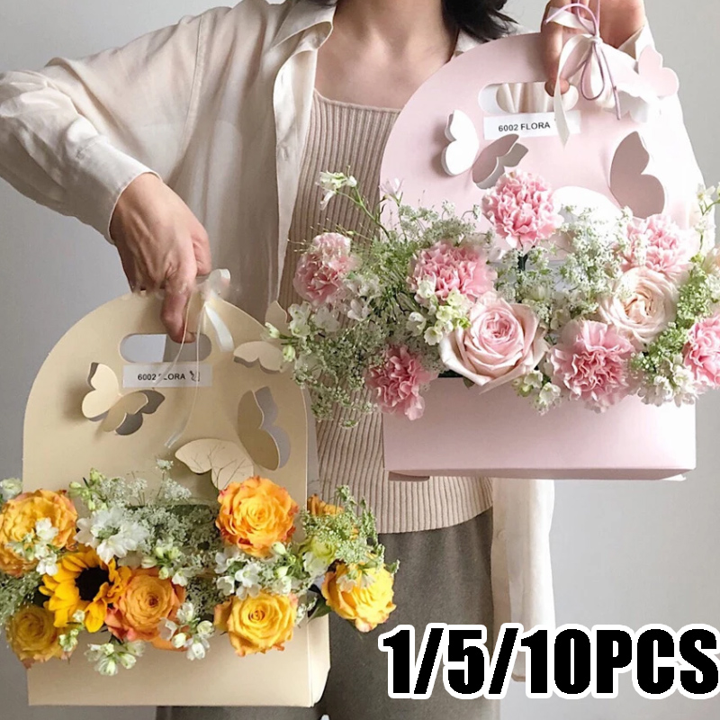 Wedding Hampers - 1/5/10 pçs caixa de flores borboleta