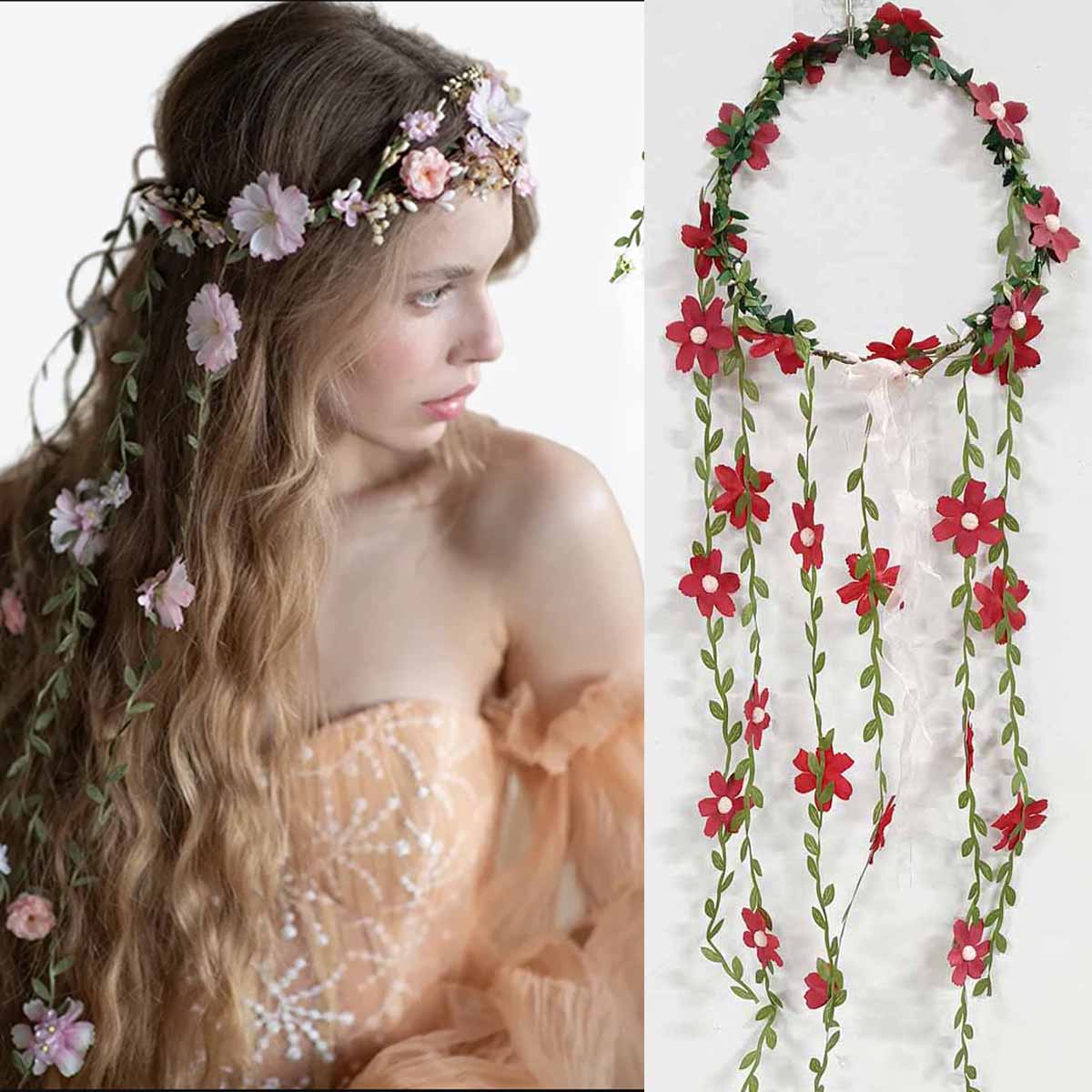 Wedding Arch Flower - Boêmio rattan flor videiras coroa bandana
