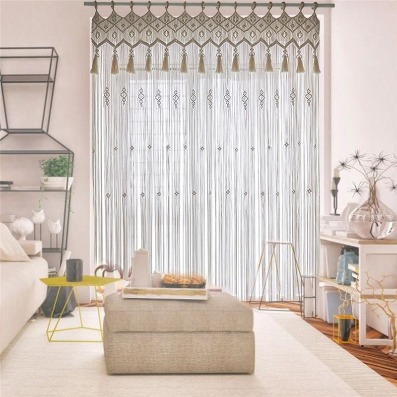 Hand-Woven Macramé Cotton Door - Wedding Backdrop Curtain avaliação e preço