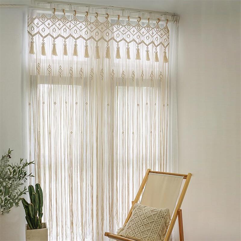 Hand-Woven Macramé Cotton Door - Wedding Backdrop Curtain avaliação e preço