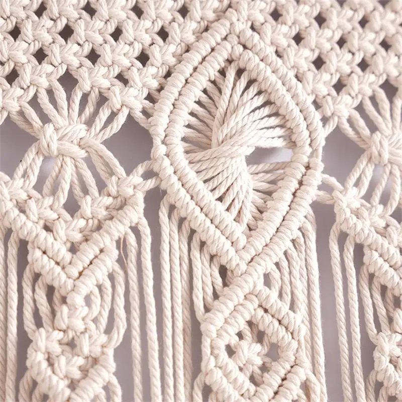 Hand-Woven Macramé Wall Hangin - Wedding Backdrop Curtain avaliação e preço