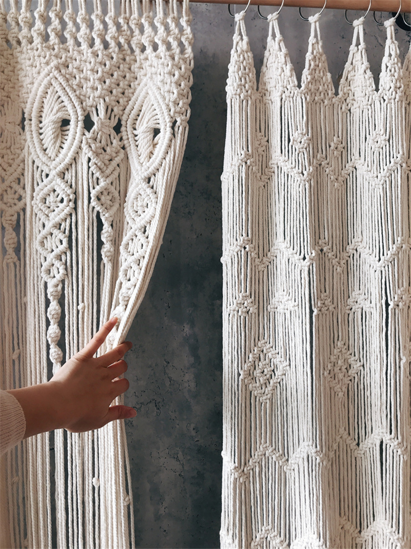Mão-tecido bohemia macrame alg - Wedding Backdrop Curtain avaliação e preço