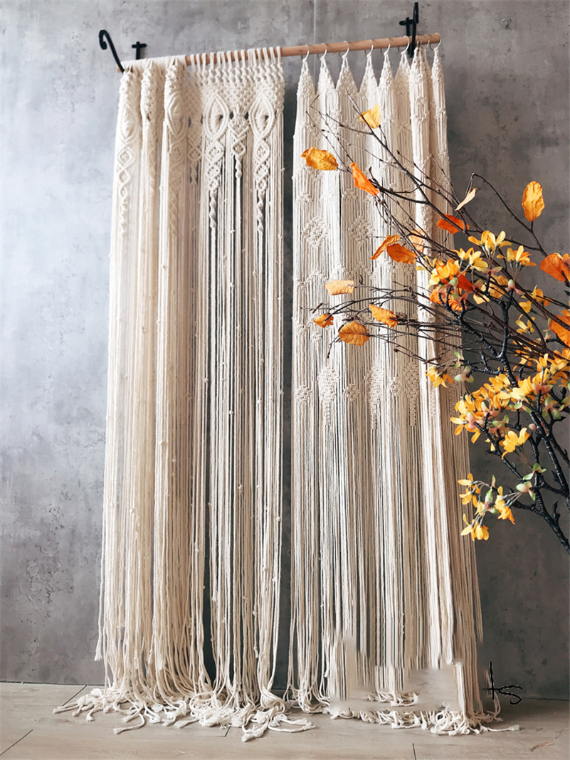 Mão-tecido bohemia macrame alg - Wedding Backdrop Curtain avaliação e preço