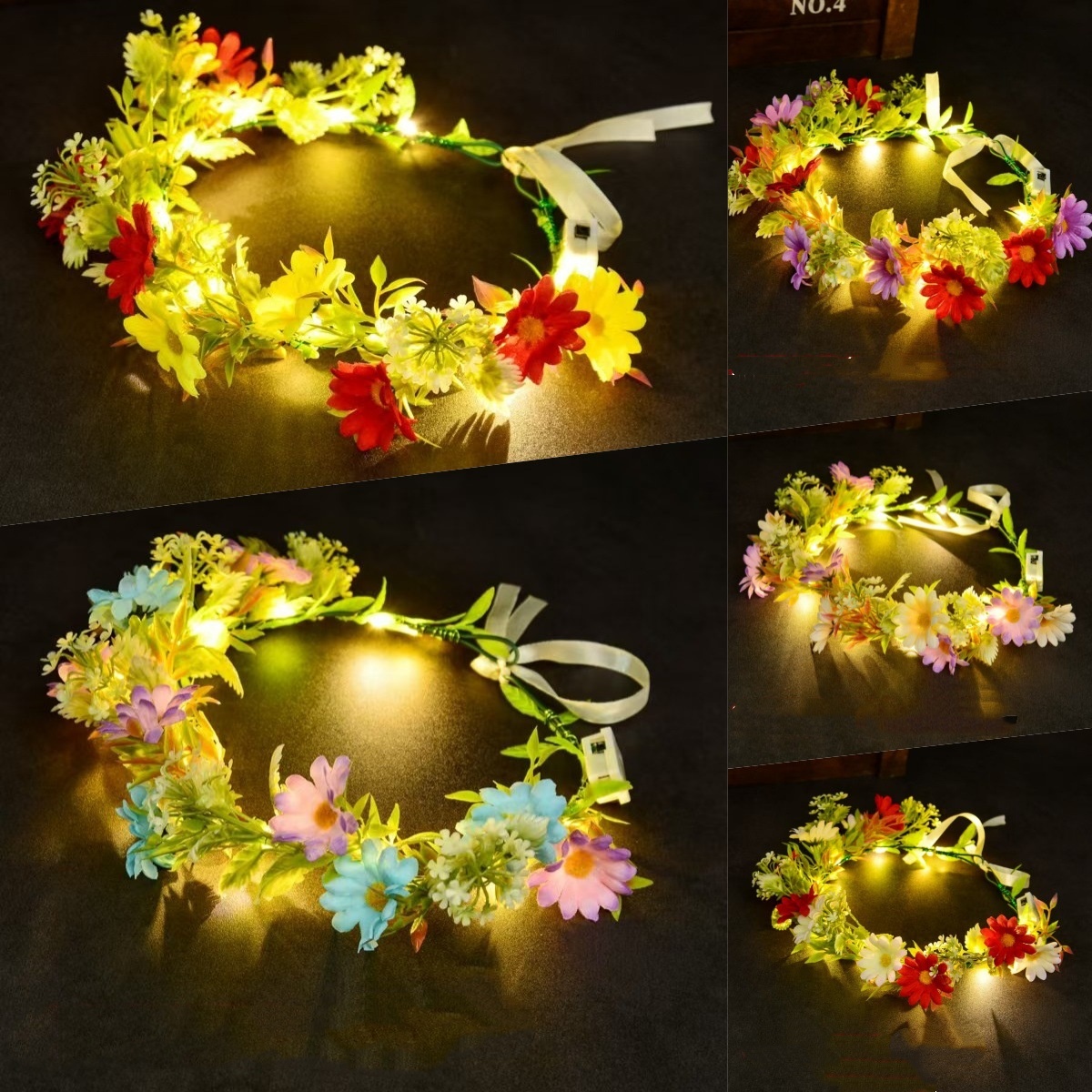 Coroa de flores com luzes LED, - Wedding Arch Flower avaliação e preço