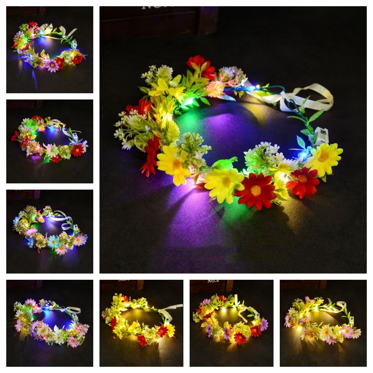 Coroa de flores com luzes LED, - Wedding Arch Flower avaliação e preço