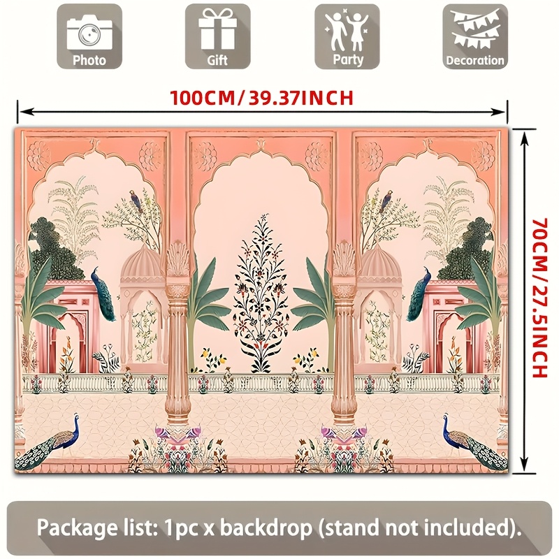 Cortina de Fundo Floral Mughal - Wedding Backdrop Curtain avaliação e preço