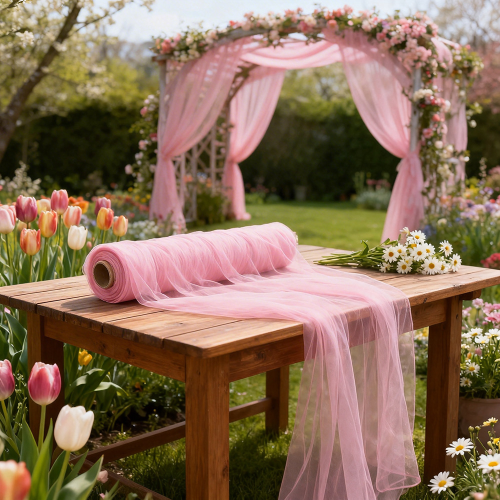 Tule Extra Longo Semitranspare - Wedding Backdrop Curtain avaliação e preço